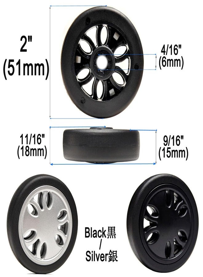 FSATNDE Luggage Suitcase Replacement Wheels 8PCS 50mmx15mm Double Bearing Replacement for Worn Out Suitcase & Spinner Trolley - Image 2